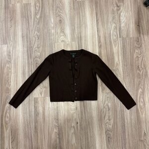 house of harlow brown cardigan size small